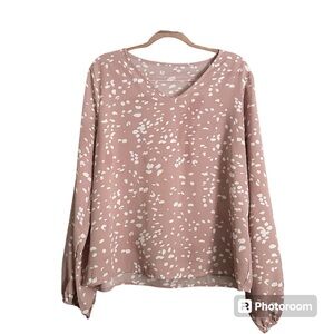 Rose Pink Long‎ Sleeve Western Top